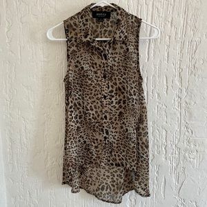 Poetry Animal Print Blouse Size Small